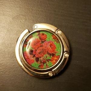 Vintage Glitter Rose Purse Holder
